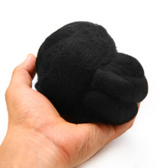 Black Vilten Wol Merino Geverfd Wol Tops Roving Zachte Wol Vezel Naaien Voor Naaldvilten DIY Pop Handwerken 50g