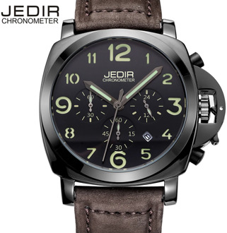 Black Watch Men Top Brand Multi Function Watches Male Chronograph Sports Genuine leather Men Watch Climbing Relogio Masculino