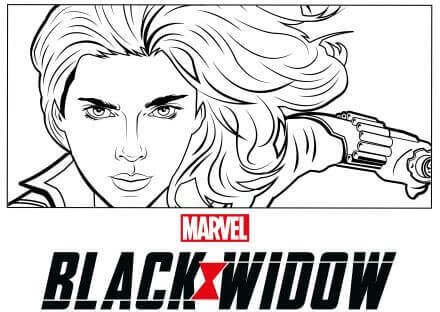 Black Widow Line Drawing Women's T-Shirt - White - M - Wit