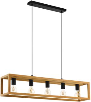 Blackcrown 1 Hanglamp - E27 - 100 cm - Zwart/Bruin