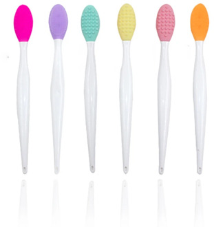 Blackhead Removal Nose Wing Cleaning Brush Silicone Lip Brush Brush Handheld Exfoliator Makeup Tools 6 Colors Soft Skin-Friendly