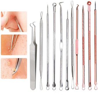 Blackhead Remover Needles Tool Black Dot Pimple Treatment Squeezing Acne Extractor Spoon Tools Face Care Comedone Pore Cleaner