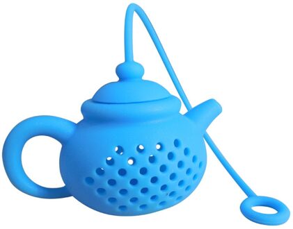 Blad Filter Details Over Thee Zetgroep Zeef Silicone Theezakje Leaf Filter Diffuser Losse Herbal Spice Zetgroep Theewaar blauw