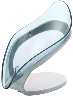 Blad-Vormige Afvoer Zeephouder Gerecht Badkamer Douche Zeep Opbergdoos Lade Rack Badkamer Accessoires Drainage Plastic Doos Richel Blauw