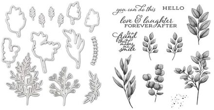 Bladeren Metalen Stansmessen En Clear Stamp Set Voor Diy Scrapbooking Fotoalbum