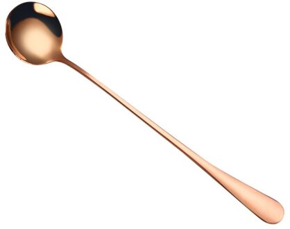 Bladeren Rvs Lange Steel Kleurrijke Lepel Lange Steel Lepels Bestek Koffie Drinken Gereedschap Keuken Gadget Theelepels #50