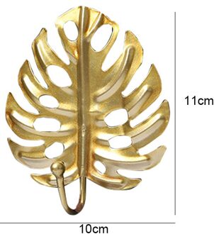 Bladeren Vorm Ijzer Opknoping Haak Nordic Stijl Wanddecoratie Leaf Key Horloge Tassen Sieraden Haak Mutifuctional Muur Hanger Rack goud-B