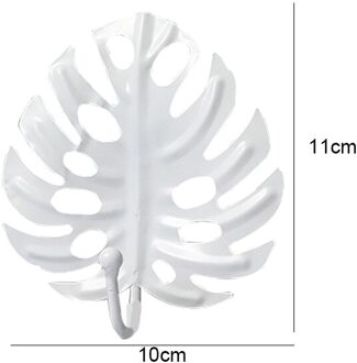 Bladeren Vorm Ijzer Opknoping Haak Nordic Stijl Wanddecoratie Leaf Key Horloge Tassen Sieraden Haak Mutifuctional Muur Hanger Rack wit-B