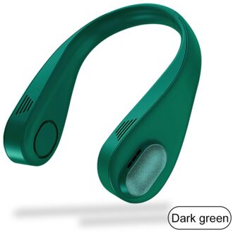 Bladloze Opknoping Hals Fan-Oplaadbare Draagbare Hoofdtelefoon Wearable Nekband Ventilator, 3 Niveau Luchtstroom, voor Sport Kantoor groen