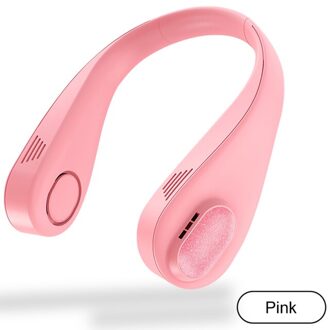 Bladloze Opknoping Hals Fan-Oplaadbare Draagbare Hoofdtelefoon Wearable Nekband Ventilator, 3 Niveau Luchtstroom, voor Sport Kantoor roze