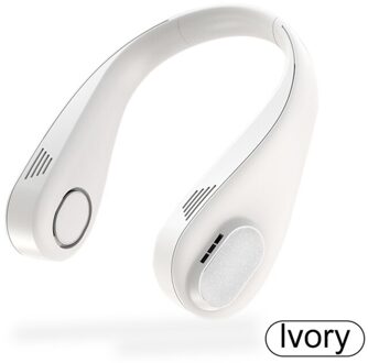 Bladloze Opknoping Hals Fan-Oplaadbare Draagbare Hoofdtelefoon Wearable Nekband Ventilator, 3 Niveau Luchtstroom, voor Sport Kantoor wit
