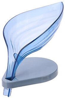 Bladvorm Zeep Houder Gootsteen Spons Afvoer Doos Zuignap Zeep Opslag Droogrek Borstel Case Badkamer Benodigdheden blauw