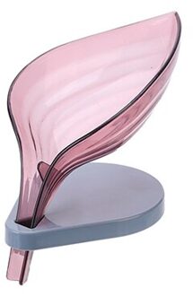 Bladvorm Zeep Houder Gootsteen Spons Afvoer Doos Zuignap Zeep Opslag Droogrek Borstel Case Badkamer Benodigdheden paars