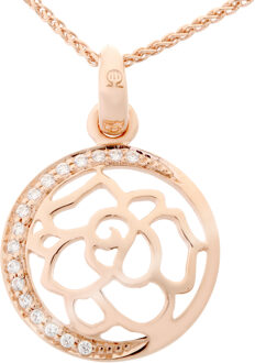 'Blair' Dames 925 Sterling Zilveren Set: Ketting-Hanger + Oorbellen - Roze SET-7089/1 - maat Rosé