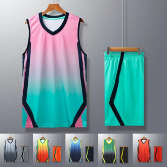Blank Basketball training suit men women team uniform quick-drying breathable basketball Jersey & shorts Sleeveless tracksuit