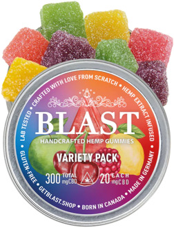 blast Fruit variaties CBD gummies in blik - 20 stuks - 20 gummies