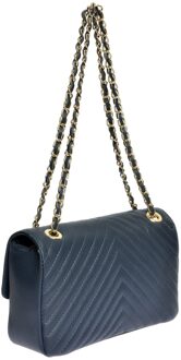 Blau Leren Tas Blauw - One Size