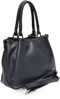 Blau Leren Tas Blauw - One Size