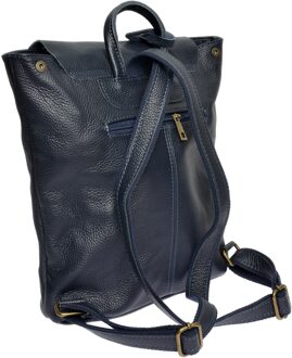 Blau Leren Tas - maat Blauw