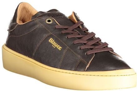 Blauer B122 Sneakersbruin Leer Lowtops - maat EU 43 Donker Bruin