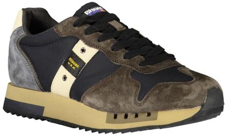 Blauer Blauw Leren Heren Sneakers Donkerblauw - EU 41