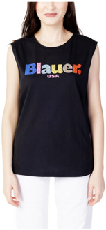 Blauer Dames Mouwloos Print T-shirt Blauer , Black , Dames - Xl,L,M,S,Xs