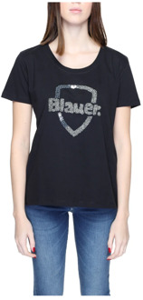 Blauer Dames T-shirt Lente/Zomer Collectie Blauer , Black , Dames - Xl,L,M,S,Xs