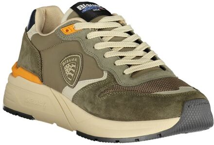 Blauer Groene Polyester Heren Sneaker Kaki
