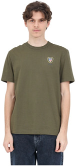 Blauer Groene T-shirt met Logo Print voor Heren Blauer , Green , Heren - Xl,L,M,S