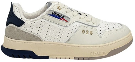 Blauer Harper Sneaker - Wit/Blauw Blauer , White , Heren - 44 Eu,45 Eu,43 Eu,42 Eu,41 EU