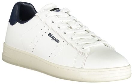Blauer Ht Sneakers Perforated Leer Wit