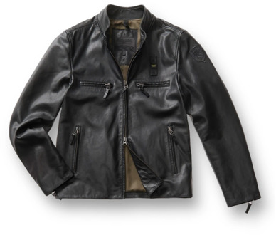 Blauer Leather Jackets Blauer , Black , Heren - Xl,L,M