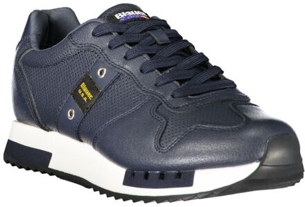 Blauer Lederen Veterschoenen Donkerblauw - EU 44