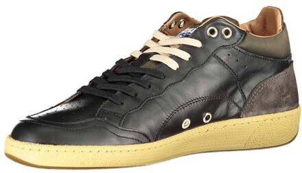 Blauer Leren Sneakers Casual Stijl Zwart