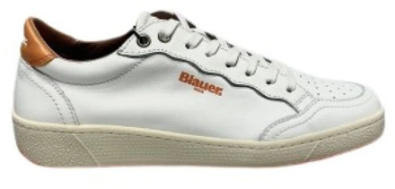 Blauer Retro Leren Sneakers Blauer , White , Heren - 38 EU
