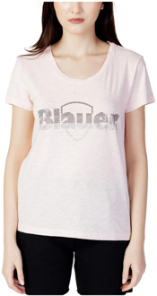 Blauer Sequin Logo Dames T-Shirt Blauer , Pink , Dames - 2Xl,Xl,S,Xs