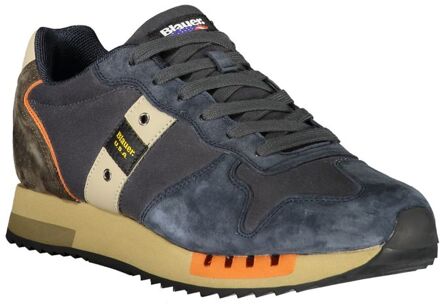 Blauer Suède Vetersneakers Grijs