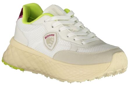 Blauer Veterschoenen met lage schacht Ivoor