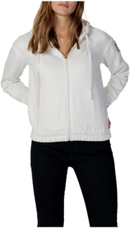 Blauer Wit Hooded Sweatshirt met Rits Blauer , White , Dames - Xl,L