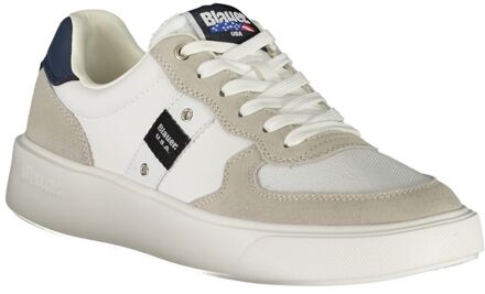 Blauer Witte Leren Heren Sneakers - EU 41
