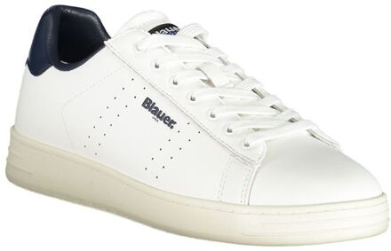Blauer Witte Leren Heren Sneakers - EU 45