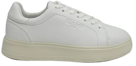 Blauer Witte Leren Platform Sneakers Blauer , White , Dames - 39 Eu,40 Eu,41 EU