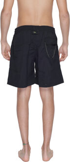 Blauer Zwemshorts met graphic print Zwart