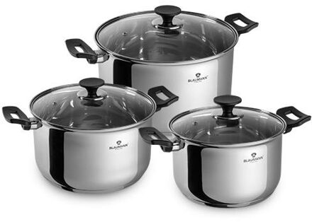 Blaumann Pannenset 6-delig Gourmet Line zilver