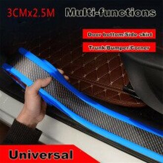 Blauw Anti-Collision Strip Auto Carbon Fiber Rubber Protector Edge Strip