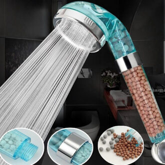 Blauw Douchekop Water Saving Badkamer Anion SPA Filtratie Handheld Nozzle Regendouche Grote Handdouche