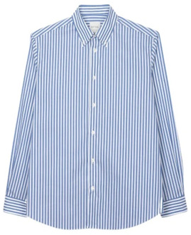 Blauw en wit gestreept casual fit overhemd PS By Paul Smith , Blue , Heren - 2Xl,Xl,M,S