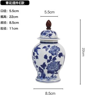Blauw En Wit Porselein Keramische Pot Woondecoratie Ornamenten Opslagtank Verzegelde Pot Organisator Bloemenvaas Thee Doos Thee Caddy