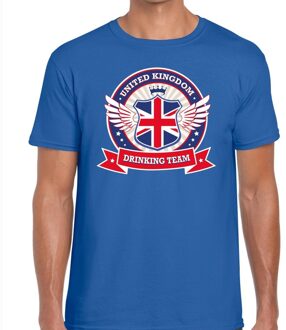 Blauw Engeland drinking team t-shirt heren S
