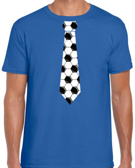 Blauw fan shirt / kleding voetbal stropdas EK/ WK voor heren M - Feestshirts